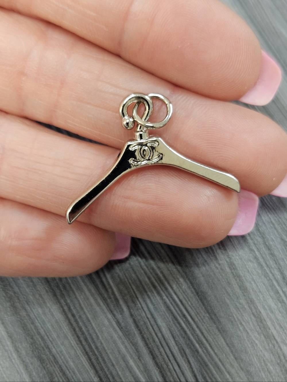 CHANEL Miniature Hanger Charm Pendant Silver Tone CC Atelier Boutique Symbol
